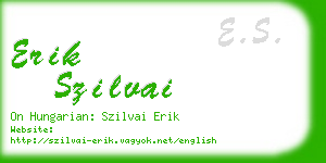 erik szilvai business card